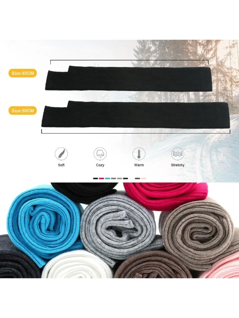Cozy Cashmere Blend Winter Fingerless Gloves for Women - Soft Black Arm Warmers